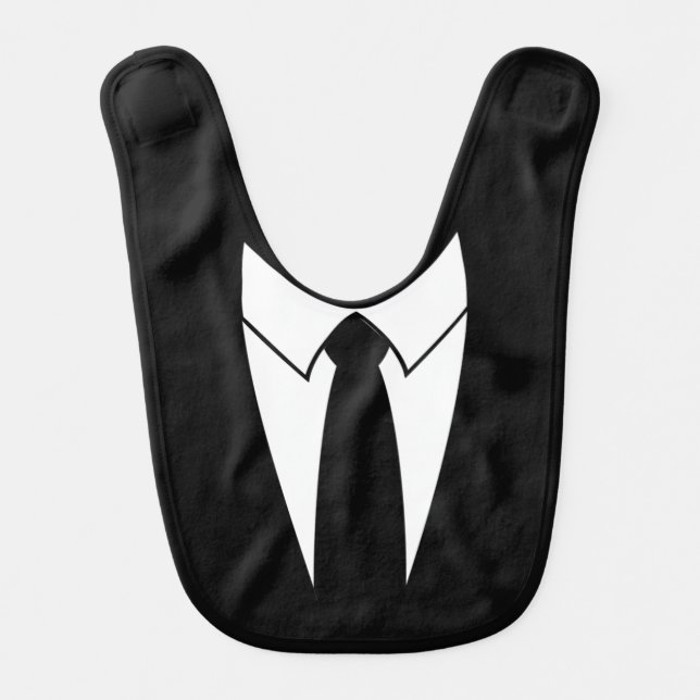 Black  tuxedo Tie Baby Bib (Front)