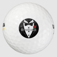 Black Tuxedo Wedding Favors Personalized Groomsman Golf Balls