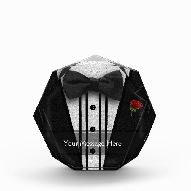 Black Tuxedo with Bow Tie Acrylic Award (Front)