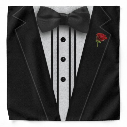 Black Tuxedo with Bow Tie Bandana