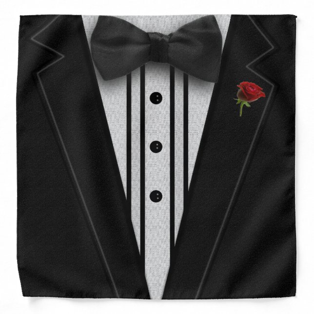 Black Tuxedo with Bow Tie Bandana (Front)