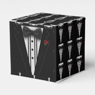 Black Tuxedo with Bow Tie Favor Boxes