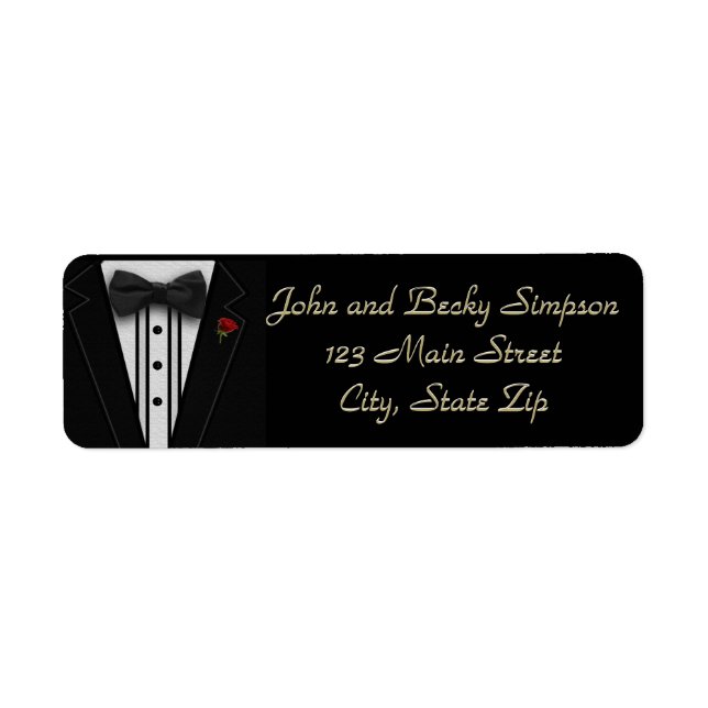 Black Tuxedo with Bow Tie Label (Front)
