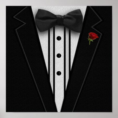 Black Tuxedo With Bow Tie Poster