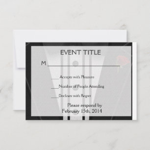 Black Tuxedo with Bow Tie RSVP Card
