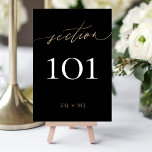 Black Tuxedo Yellow Gold Calligraphy Wedding  Table Number<br><div class="desc">Tuxedo Black Yellow Gold Calligraphy Modern Wedding Table Number - modern and impressive - part of a collection

*not real foil</div>