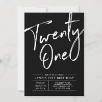 Black Twenty one | Modern 21st Birthday Party