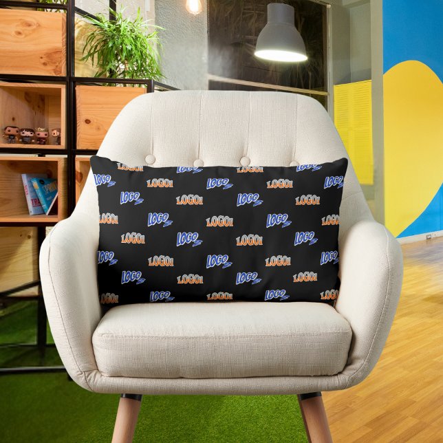 Black Two logo Business Company Promotional Lumbar Pillow (Creator Uploaded)