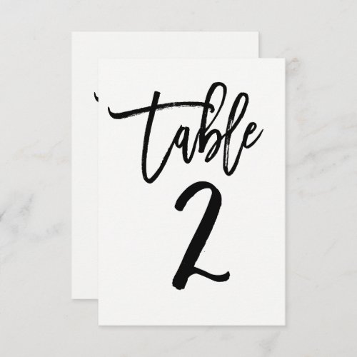 Black Type Trendy Modern Script Table Number 2