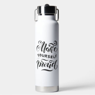 Insulated Motivational Quote Water Bottle Engraved Stainless Steel Vacuum  Flask Unique Birthday Gifts for Friend Metal Gym Canteen 