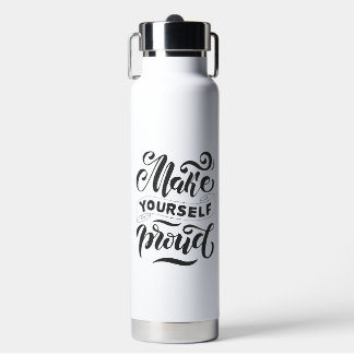Black Typographic Quote Motivational Water Bottle