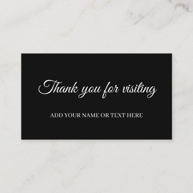 Black Typographic Thank You Card | Custom  (Front)