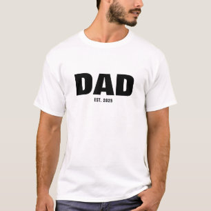 Black Typography Established Dad T-Shirt