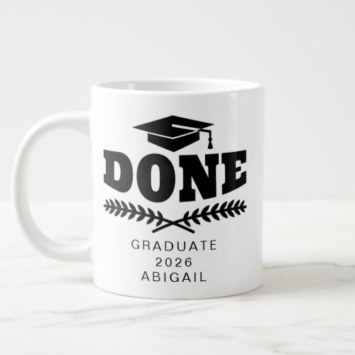 Black Typography Graduate 2021 Personalized Mug