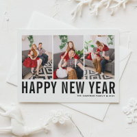 Black Typography Happy New Year Photo Collage