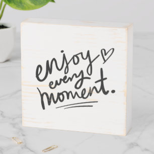 Black typography lettering motivational quotes wooden box sign