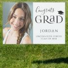 Black Typography Modern Photo Graduation Yard Sign