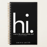 Black Typography Planner<br><div class="desc">Modern minimalist typography design in black for your planner. Makes a great personalized gift! Select the ''Customize it'' button to change text size text color as you like it.</div>