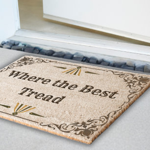 Black Typography "Where The Best Tread" Company Fiber Doormat