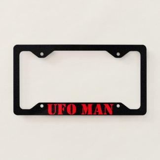 BLACK UFO MAN LICENSE PLATE FRAME
