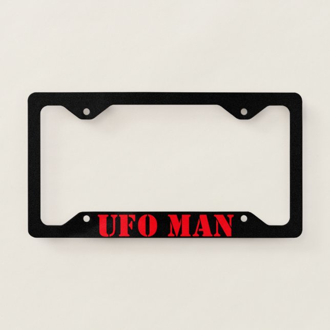 BLACK UFO MAN LICENSE PLATE FRAME (Front)