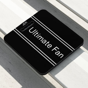 Black Ultimate Fan Monogrammed Stadium Sports Seat Cushion