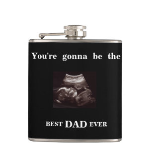 Black Ultrasound You"re Gonna be the Best Dad Flask