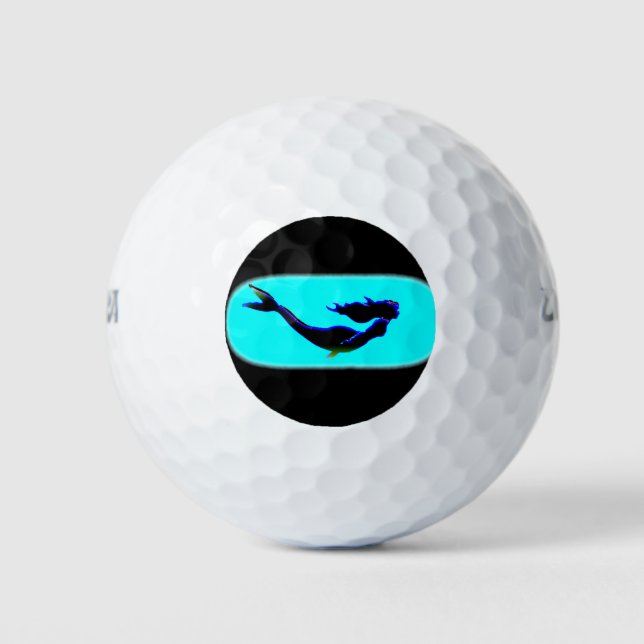 black underwater mermaid golf balls (Front)