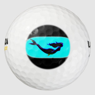 black underwater mermaid golf balls