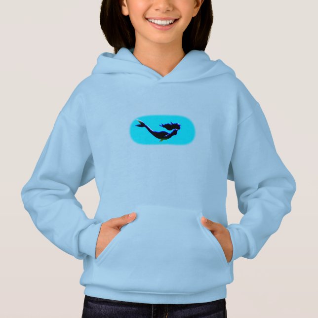 black underwater mermaid hoodie (Front)