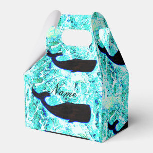 black underwater whale blue favor boxes