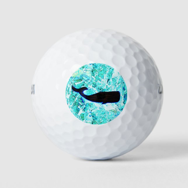 black underwater whale golf balls (Front)