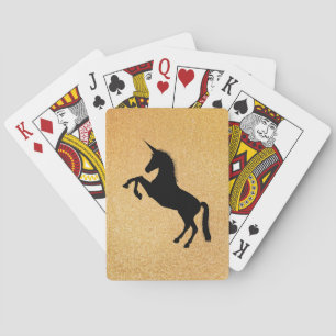 Black Unicorn And Glitter Poker Cards