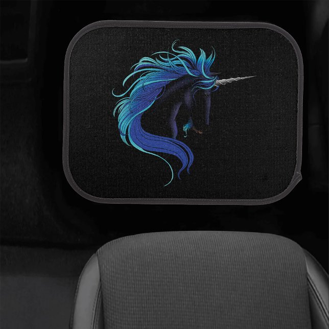 Black Unicorn Blue Silver Car Floor Mat (Creator Uploaded)