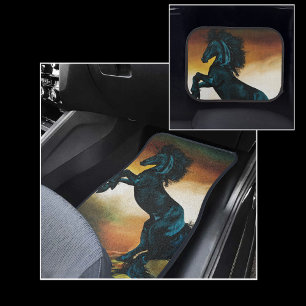 Black Unicorn Fantasy Dance Car Floor Mat