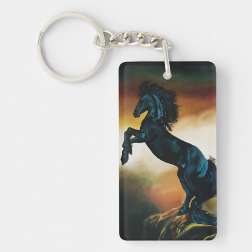 Black Unicorn Fantasy Dance Keychain