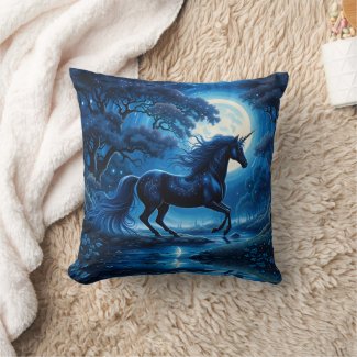 Black Unicorn Fantasy Full Moon