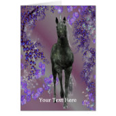 Black Unicorn Fantasy Horse Art Photo Card (Front)