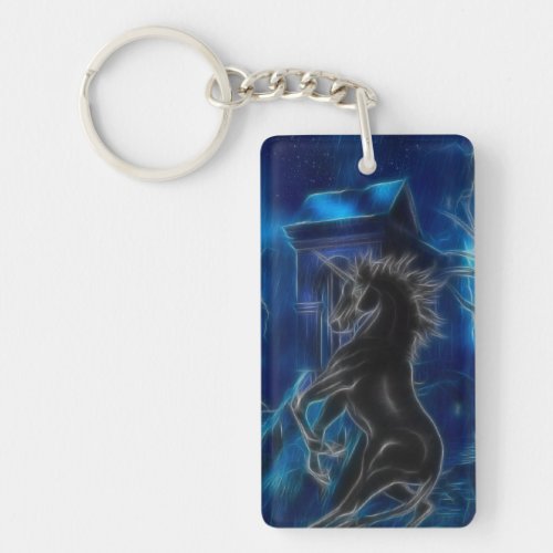 Black Unicorn Fantasy Keychain