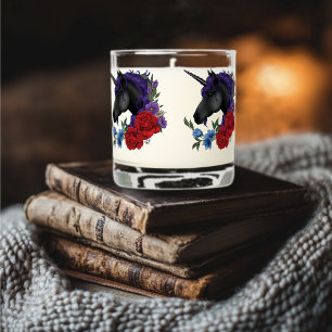 Black Unicorn Flowers Purple Scented Candle