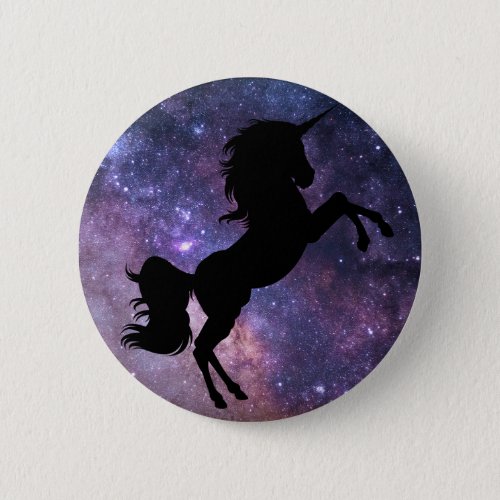 Black Unicorn Galaxy Background Button