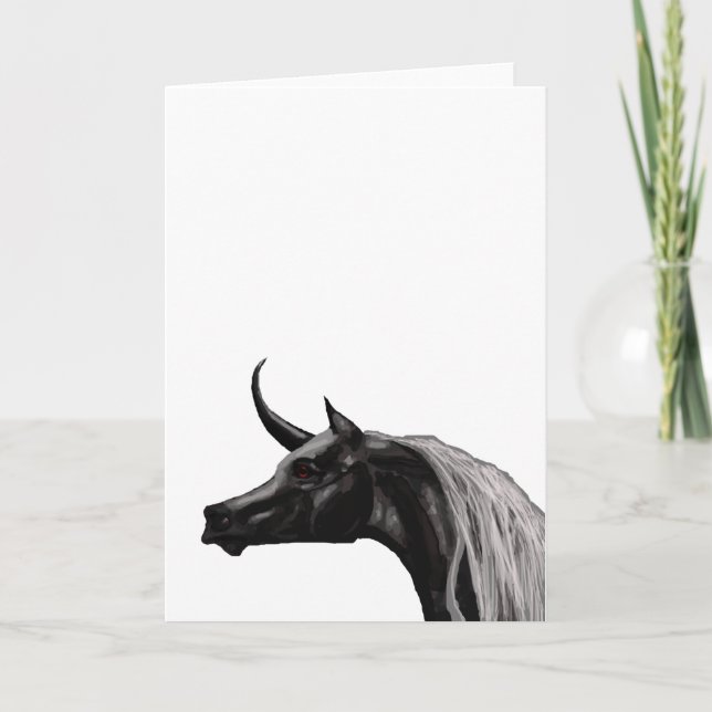 Black Unicorn Greeting Card (Front)