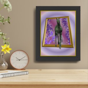 Black Unicorn Horse Out Of Bounds Fantasy Framed Framed Art