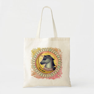 Black Unicorn Moon Tote Bag
