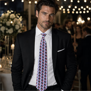Black Unicorn Purple Midnight Garden Flowers Neck Tie