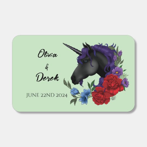 Black Unicorn Purple Red Sage Flowers Matchboxes