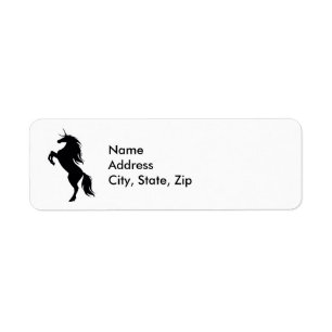 Black Unicorn Silhouette Address Labels