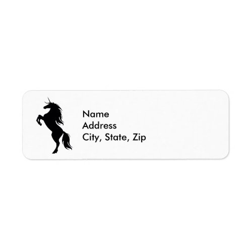 Black Unicorn Silhouette Address Labels