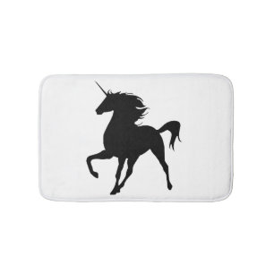 Black Unicorn Silhouette Bath Mat