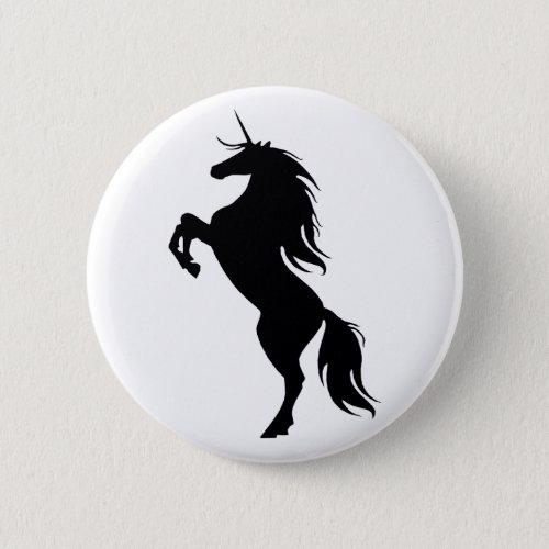 Black Unicorn Silhouette Button